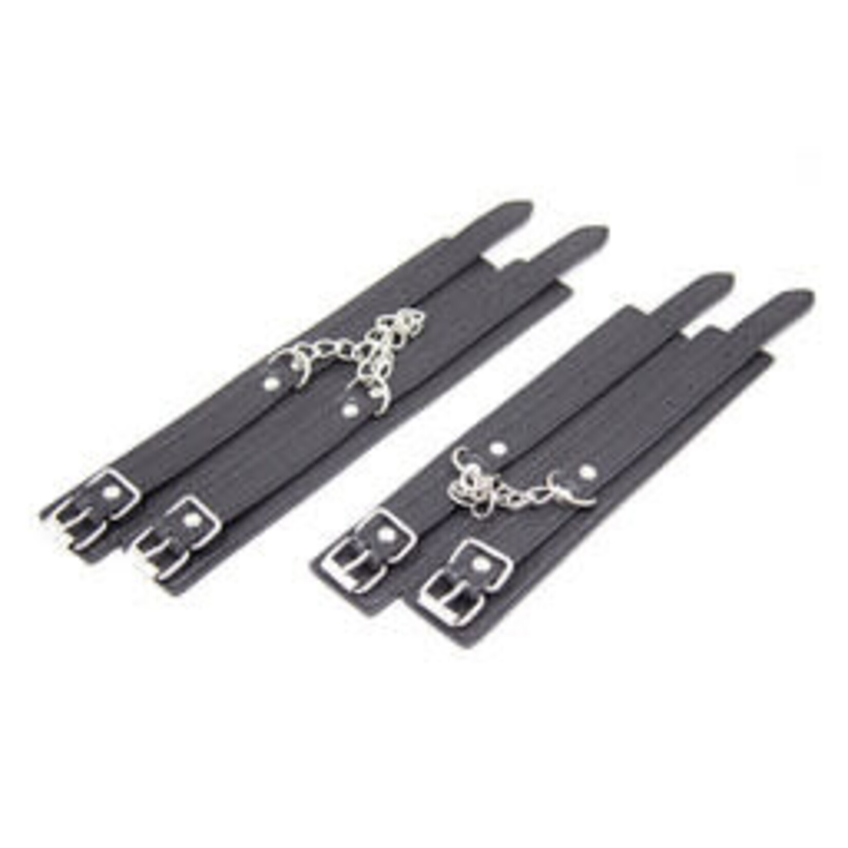 FETISH BOUTIQUE FAUX LEATHER WRIST CUFFS BLACK