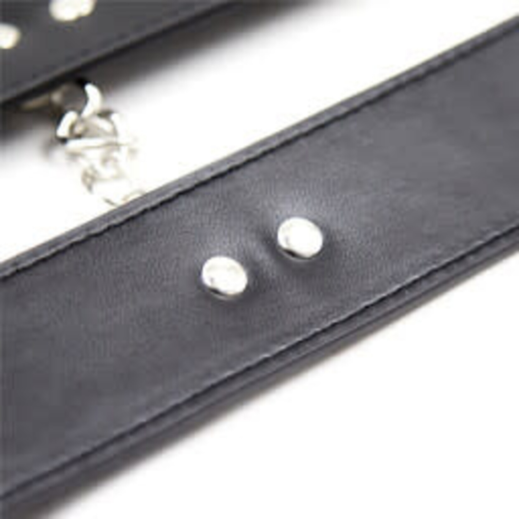 FETISH BOUTIQUE FAUX LEATHER WRIST CUFFS BLACK