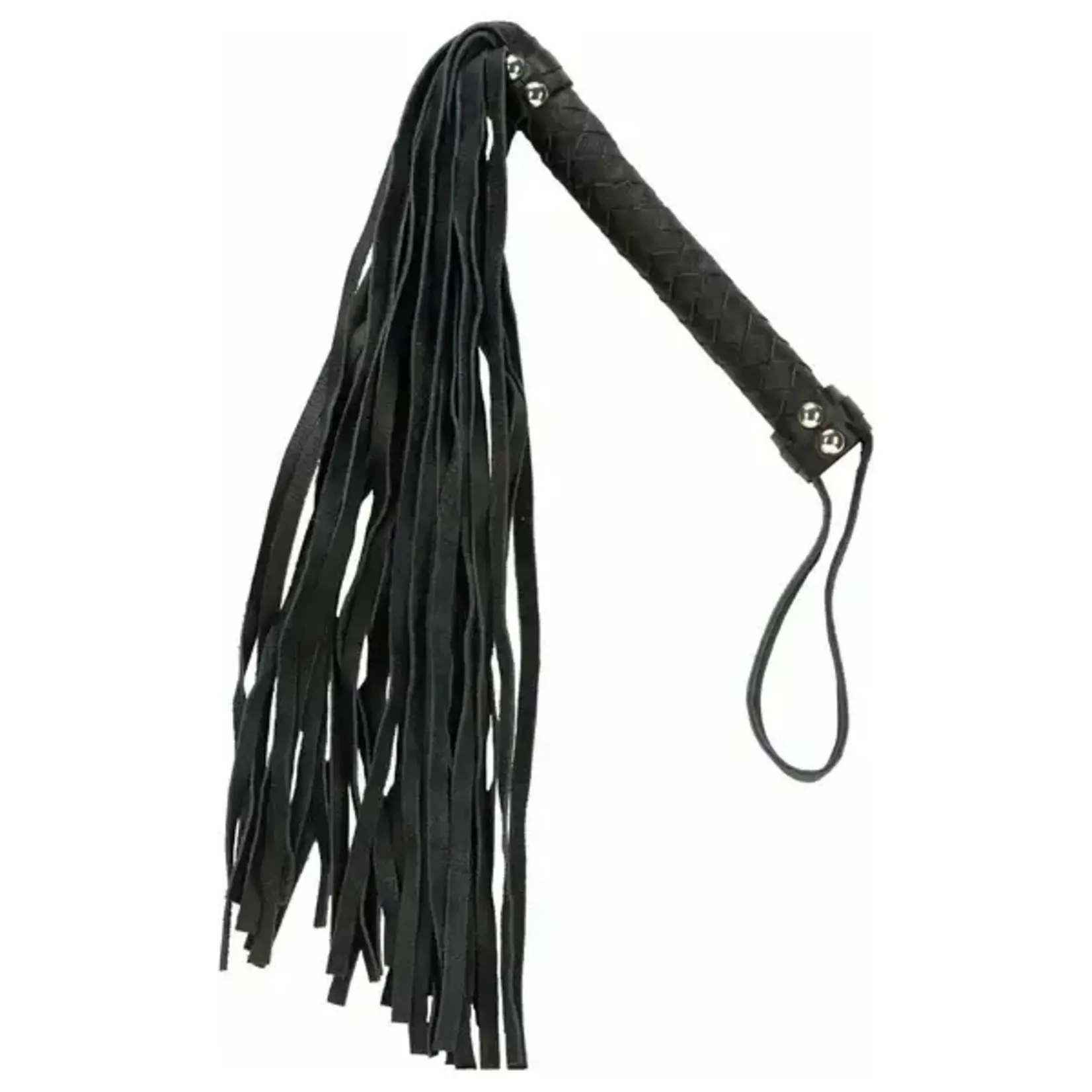 PUNISHMENT PUNISHMENT BLACK WHIP WITH BLACK HANDLE