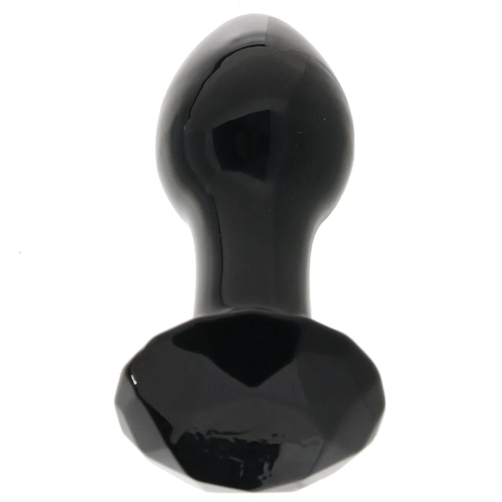 CRYSTAL GLASS GEM PLUG IN BLACK