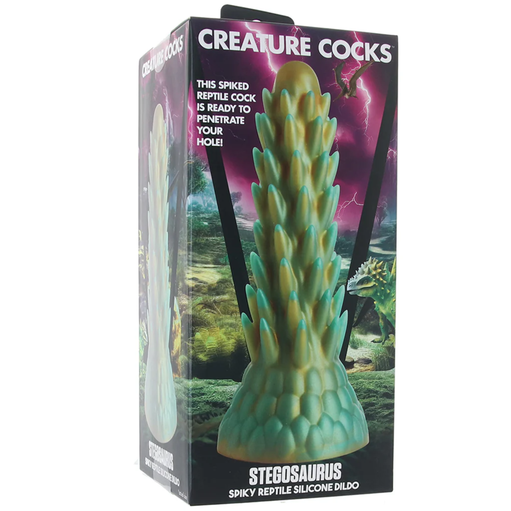 CREATURE COCKS STEGOSAURUS SPIKY REPTILE DILDO