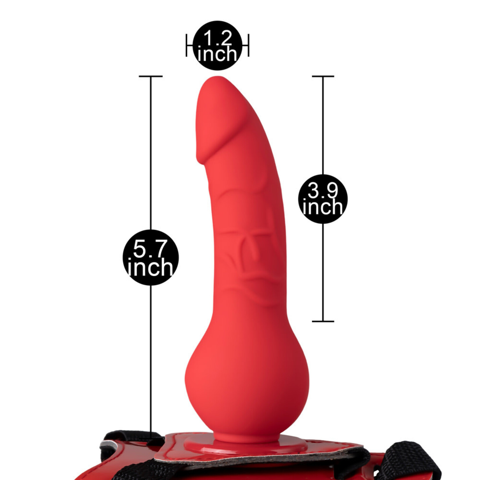 SINSATIONS 5.91'' RED WEARABLE STRAP-ON DILDO WITH 10CM INSERTABLE LENGTH