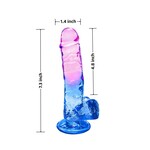 SINSATIONS 7.09'' CLEAR PURPLE & BLUE TPE DILDO WITH STRONG SUCTION CUP