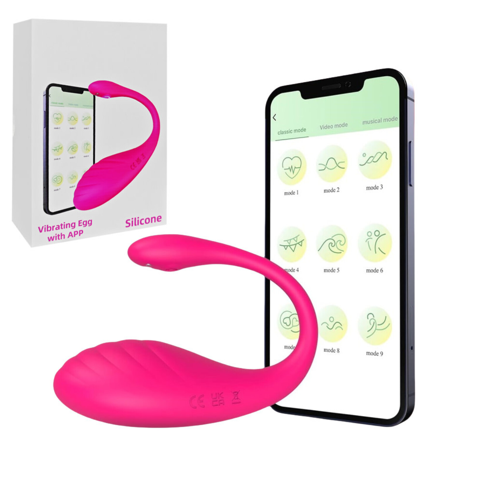 SINSATIONS 9-SPEED MAGENTA APP-CONTROLLED RECHARGEABLE SILICONE VIBRATOR