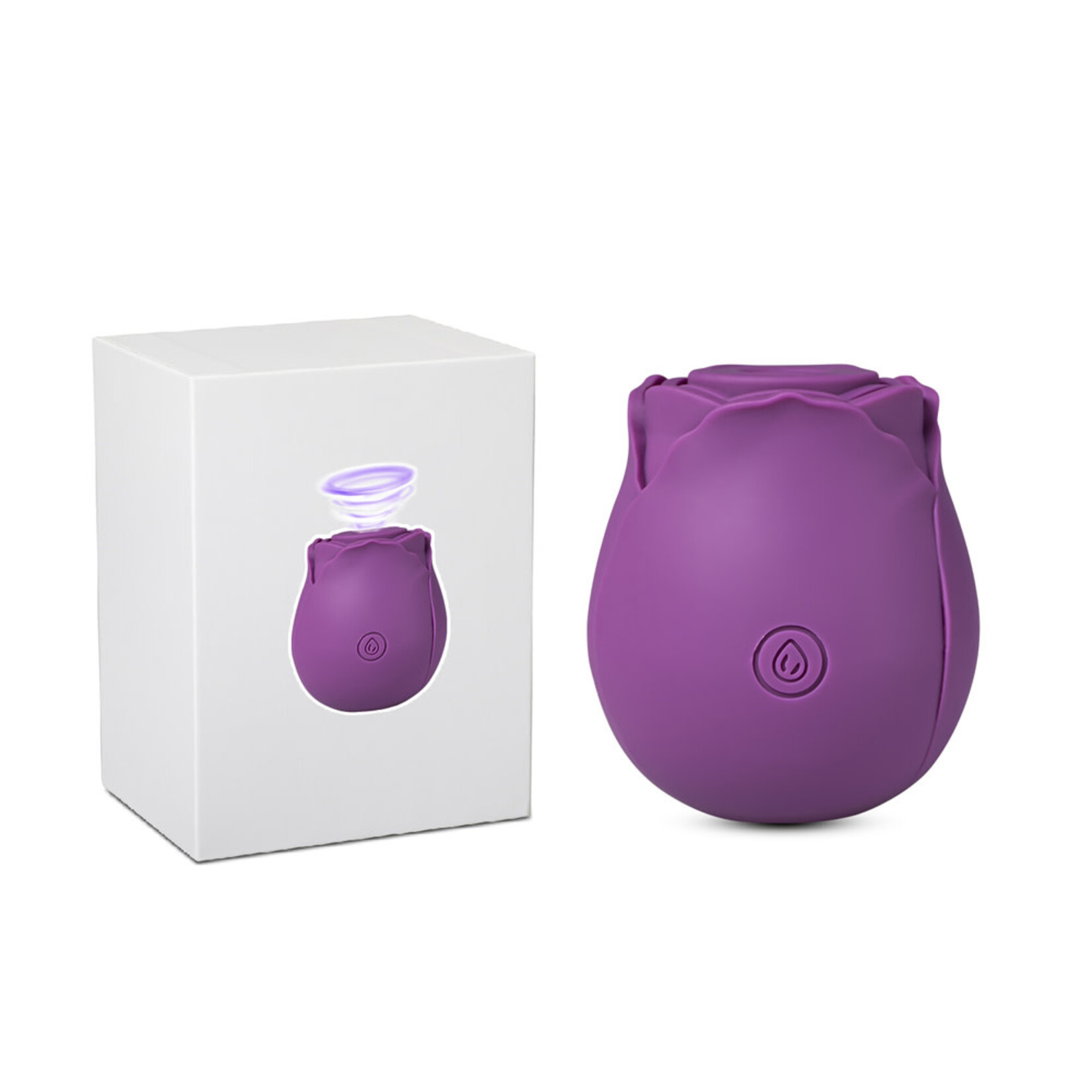 SINSATIONS 10-FUNCTION PURPLE SILICONE CLITORAL SUCKING ROSE VIBRATOR