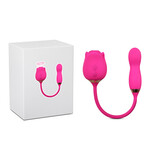 SINSATIONS 10-SPEED PINK COLOR SILICONE CLITORAL SUCKING ROSE WITH WIGGLING VIBRATOR