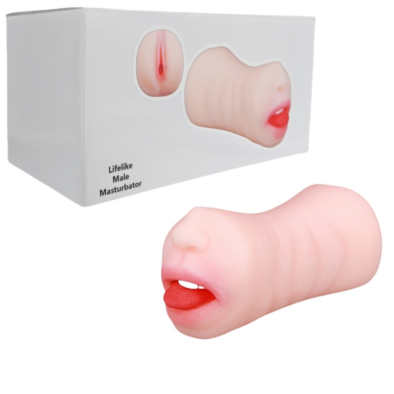 SINSATIONS 1.1LB FLESH TPE REALISTIC MASTURBATOR  WITH NOSE AND MOUTH
