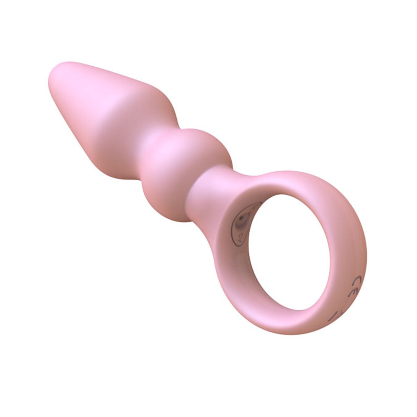 SINSATIONS  4.93'' PINK RECHARGEABLE WATERPROOF SILICONE VIBRATING BUTT PLUG - 10-SPEED WITH FINGER-RING HANDLE DESIGN