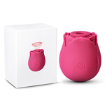 SINSATIONS 10-FUNCTION RED SILICONE CLITORAL ROSE MASSAGER WITH INTENSE SUCTION