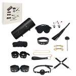 SINSATIONS 10-PIECE COMPLETE BDSM BONDAGE SET WITH ORGANIZER POUCH