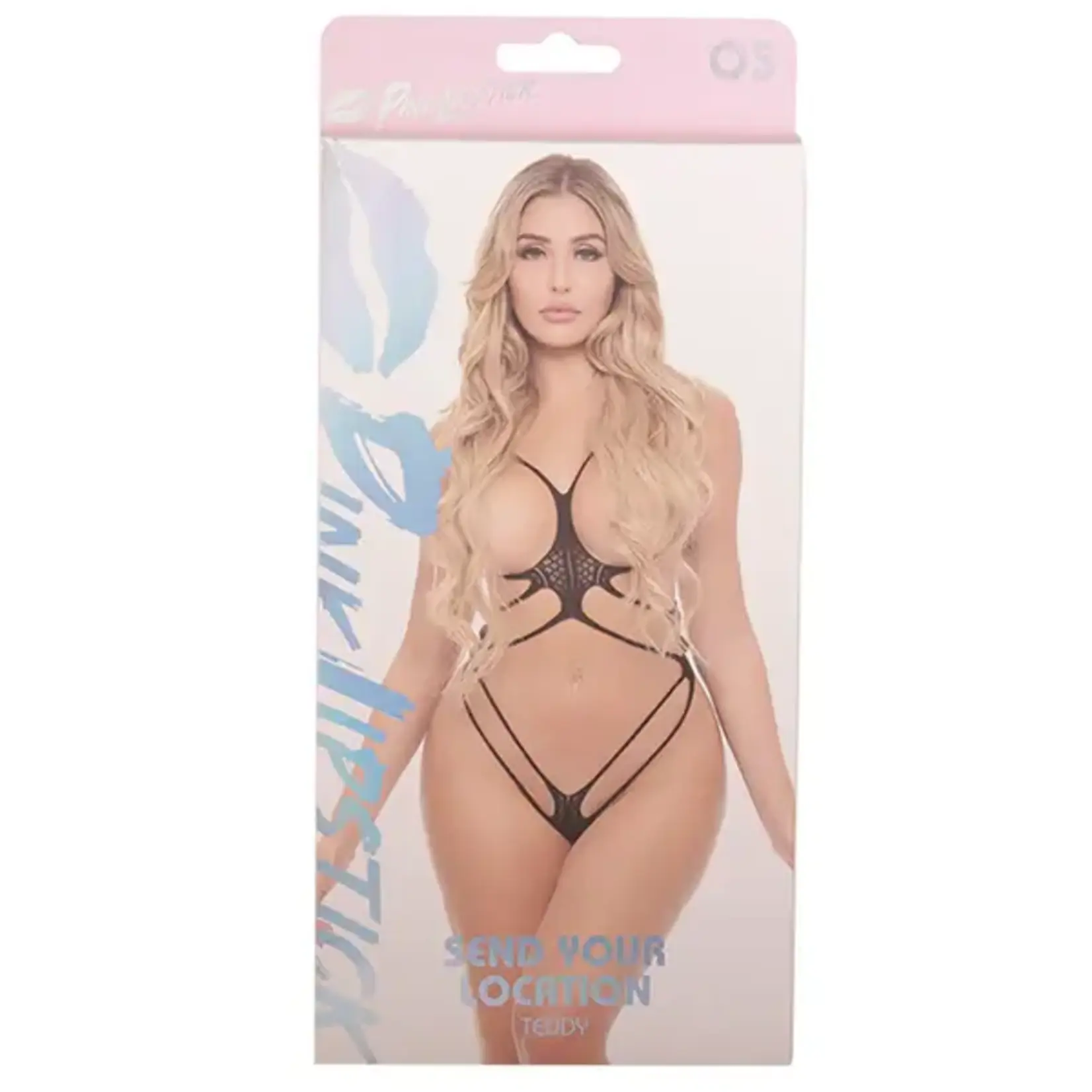 PINK LIPSTICK PINK LIPSTICK SEND YOUR LOCATION TEDDY - BLACK - ONE SIZE