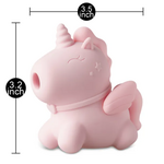 UNICORN MASSAGER WITH SUCKING & HEATING - 10-SPEED, PINK COLOR, MEDICAL GRADE SILICONE, WATERPROOF, USB RECHARGEABLE