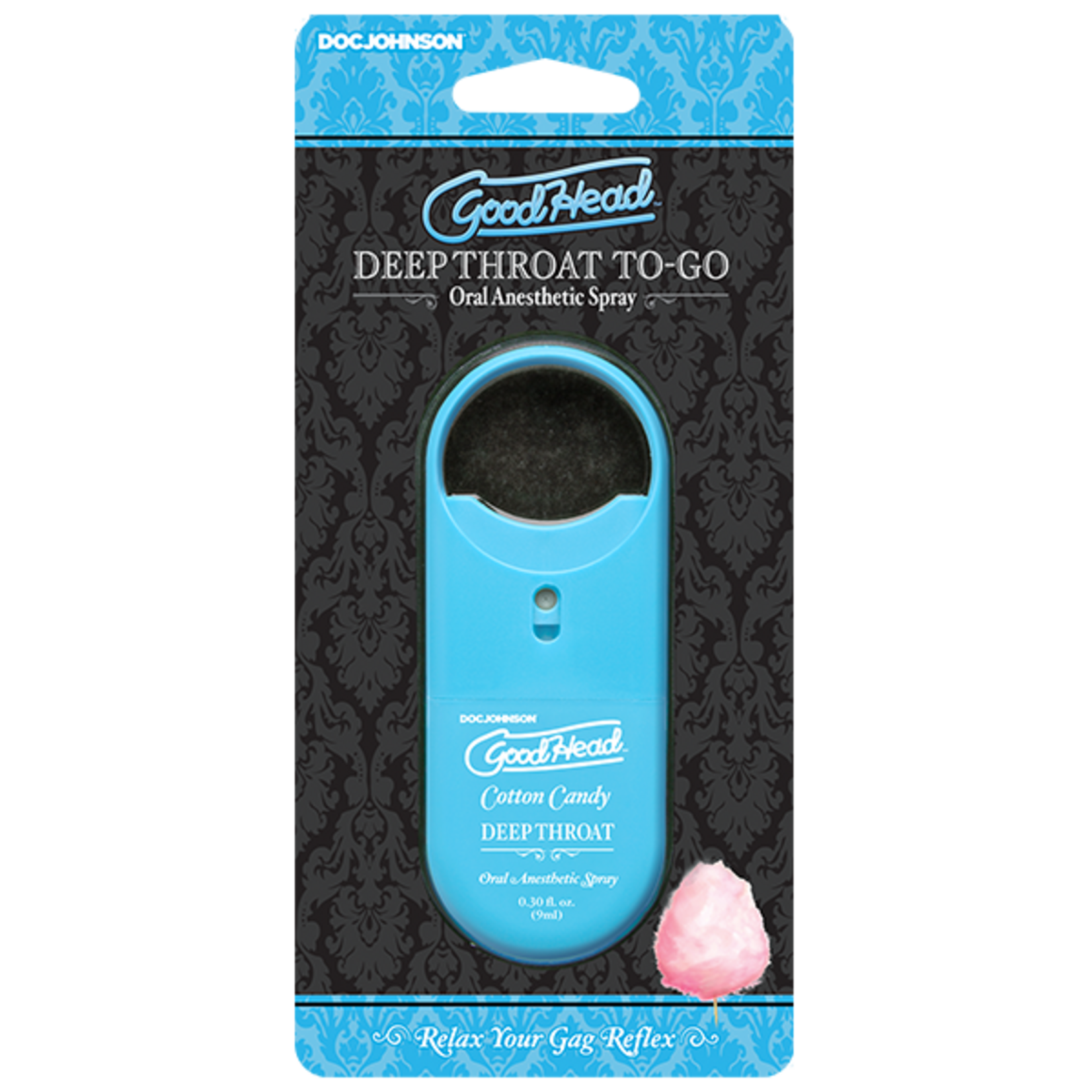 DOC JOHNSON GOODHEAD DEEP THROAT SPRAY TO-GO COTTON CANDY .30 OZ.