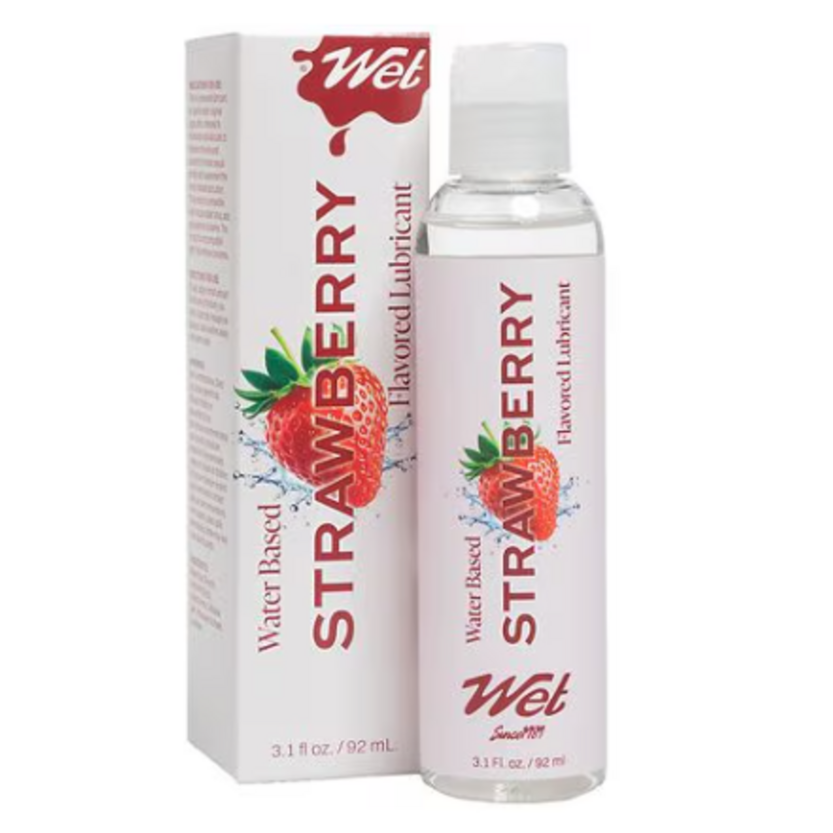 WET WET STRAWBERRY FLAVORED WATER BASED LUBRICANT 3.1 FI/OZ