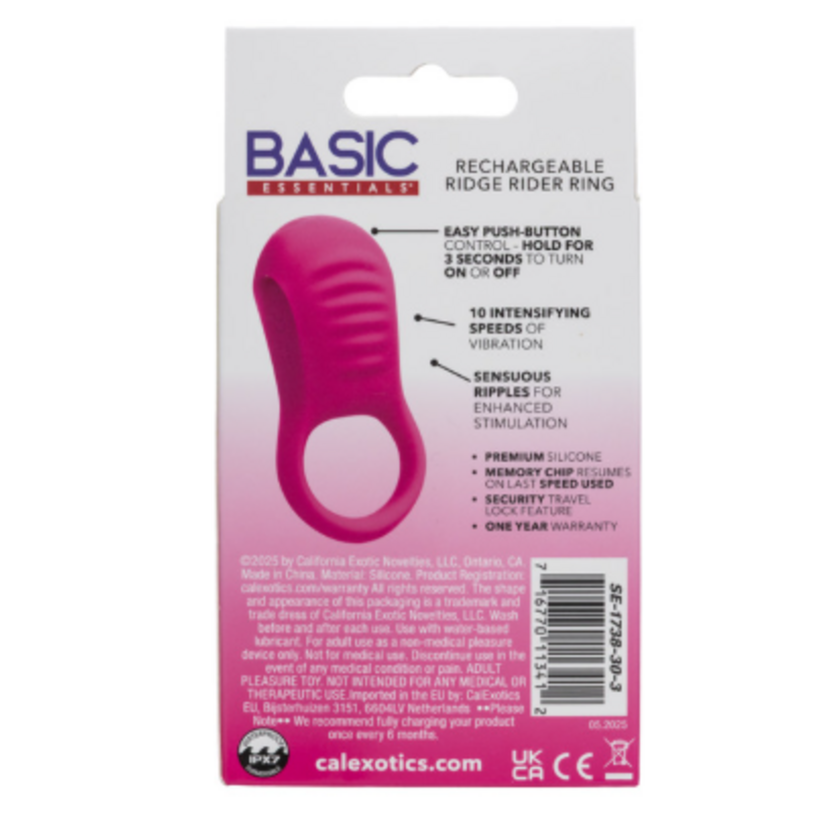 CALEXOTICS BASIC ESSENTIALS RECHARGEABLE RIDGE RIDER RING