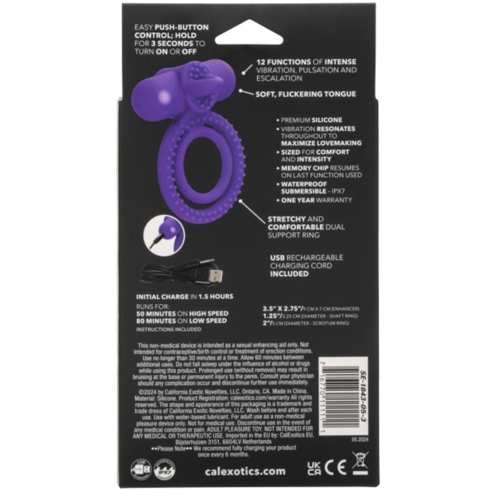 CALEXOTICS SILICONE RECHARGEABLE DUAL CLIMAXER