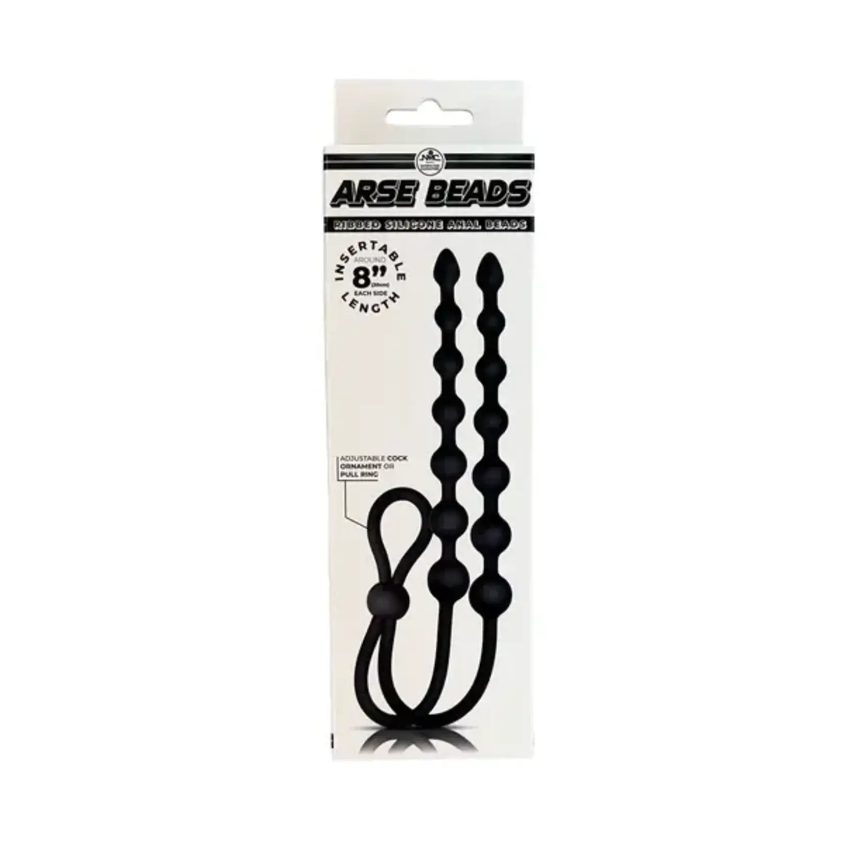 NMC - ARSE BEADS - RIBBED SILICONE ANAL BEADS - BLACK