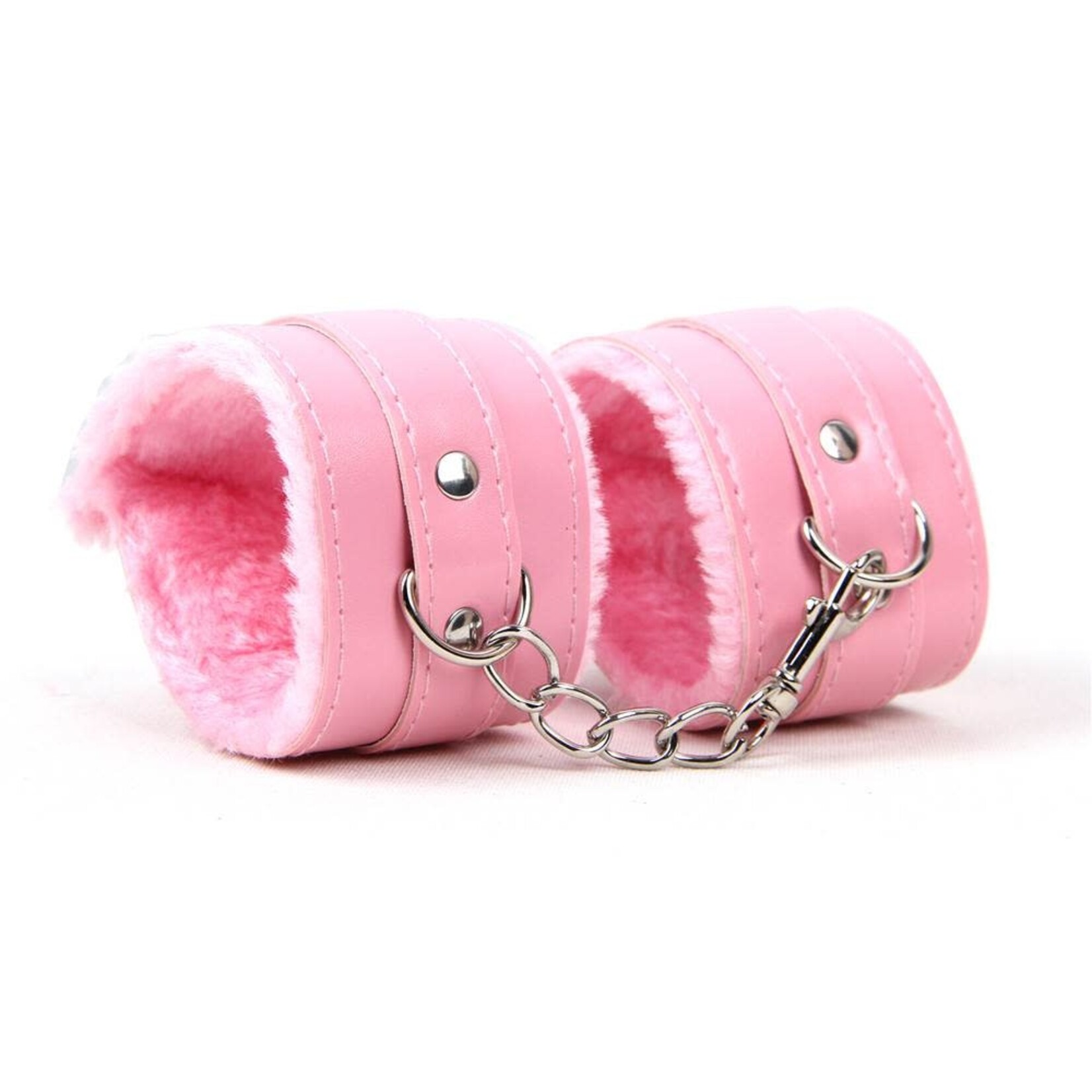 OH YEAH! OH YEAH! PINK SM BONDAGE SEX LEATHER HANDCUFFS ONE SIZE
