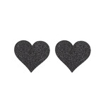 OH YEAH! OH YEAH! SEXY BLACK HEART SHAPE NIPPLE COVERS ONE SIZE BLACK
