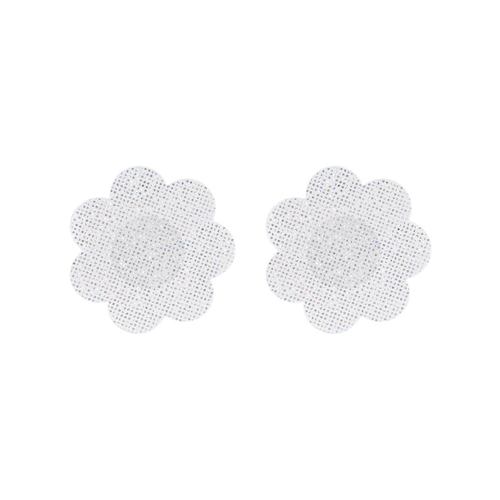 OH YEAH! OH YEAH! WHITE FLOWER SHAPE LASER LOOK NIPPLE COVERS ONE SIZE WHITE