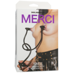 DOC JOHNSON MERCI SWELL AUTO VIBRATING NIPPLE SUCKER CUPS BLACK/VIOLET