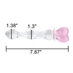 SINSATIONS 20 CM CLEAR GLASS MASSAGER WITH PINK HEART