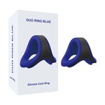 SINSATIONS 2IN1 SILICONE BLUE+BLACK PENIS RING COCK RING SET WITH RETAILLING BOX