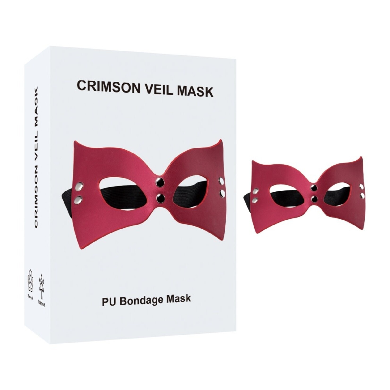 SINSATIONS RED + BLACK PU COSPLAY MASK