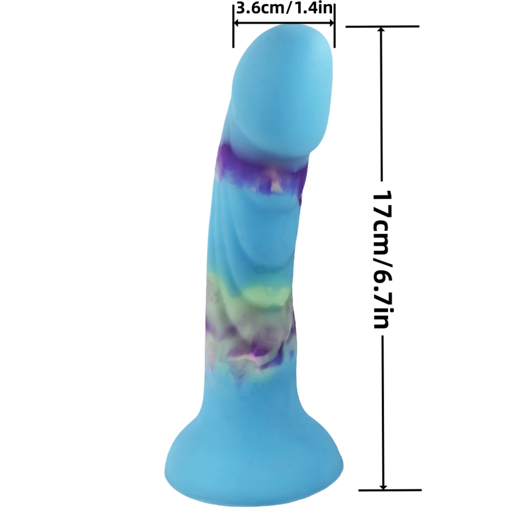 SINSATIONS 6.70'' MULTICOLOR SILICONE DILDO - STRAP-ON READY AND HARNESS-COMPATIBLE