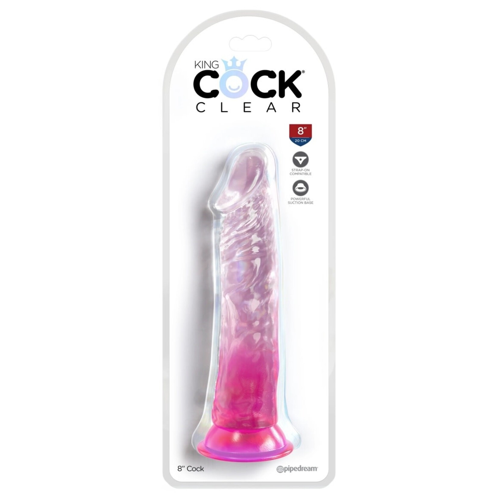 KING COCK KING COCK CLEAR 8" COCK PINK
