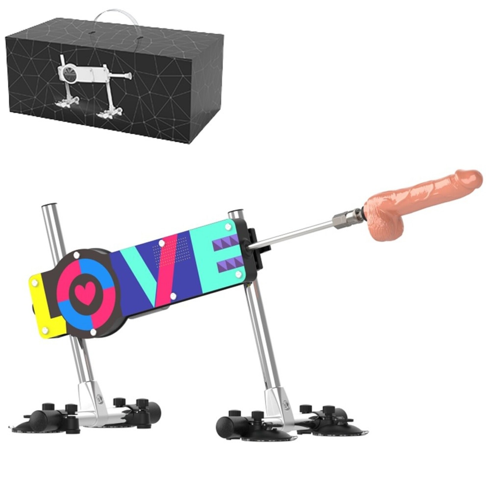 SINSATIONS MULTICOLOR THRUSTING SEX MACHINE - FREELY ADJUSTABLE METAL FRAME WITH REMOTE CONTROL