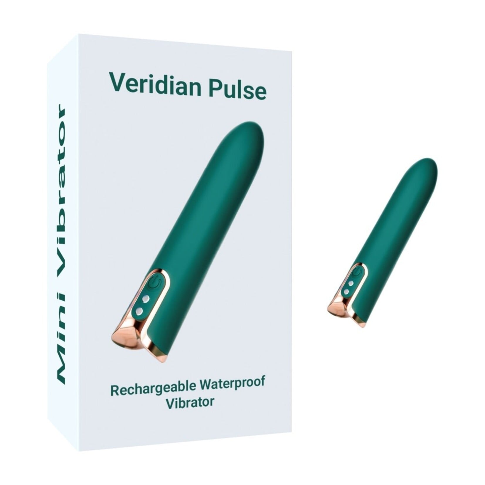 SINSATIONS 10-SPEED GREEN & ROSE GOLD RECHARGEABLE WATERPROOF VIBRATOR