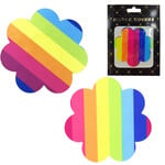 SINSATIONS PRETTY PASTIES - PRIDE FLOWER RAINBOW NIPPLE COVERS (PAIR)