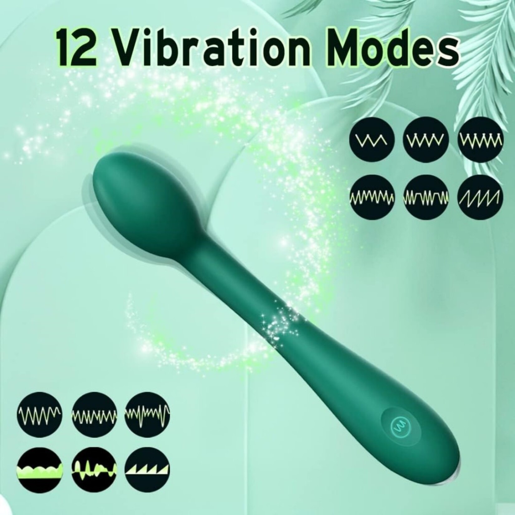 SINSATIONS 12-SPEED GREEN RECHARGEABLE SILICONE G-SPOT VIBRATOR