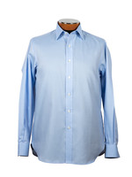 Drinkwater's Drinkwater's Blue Queen's Oxford Spread Collar Dress Shirt