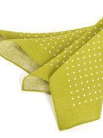 Dion Dion Polka Dot Linen Pocket Square Green