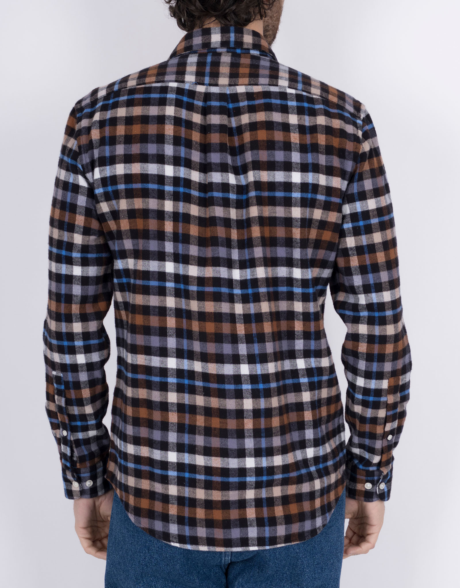 Portuguese Flannel Mob Multi Plaid Cotton Flannel Sport Shirt - Drinkwater's Cambridge