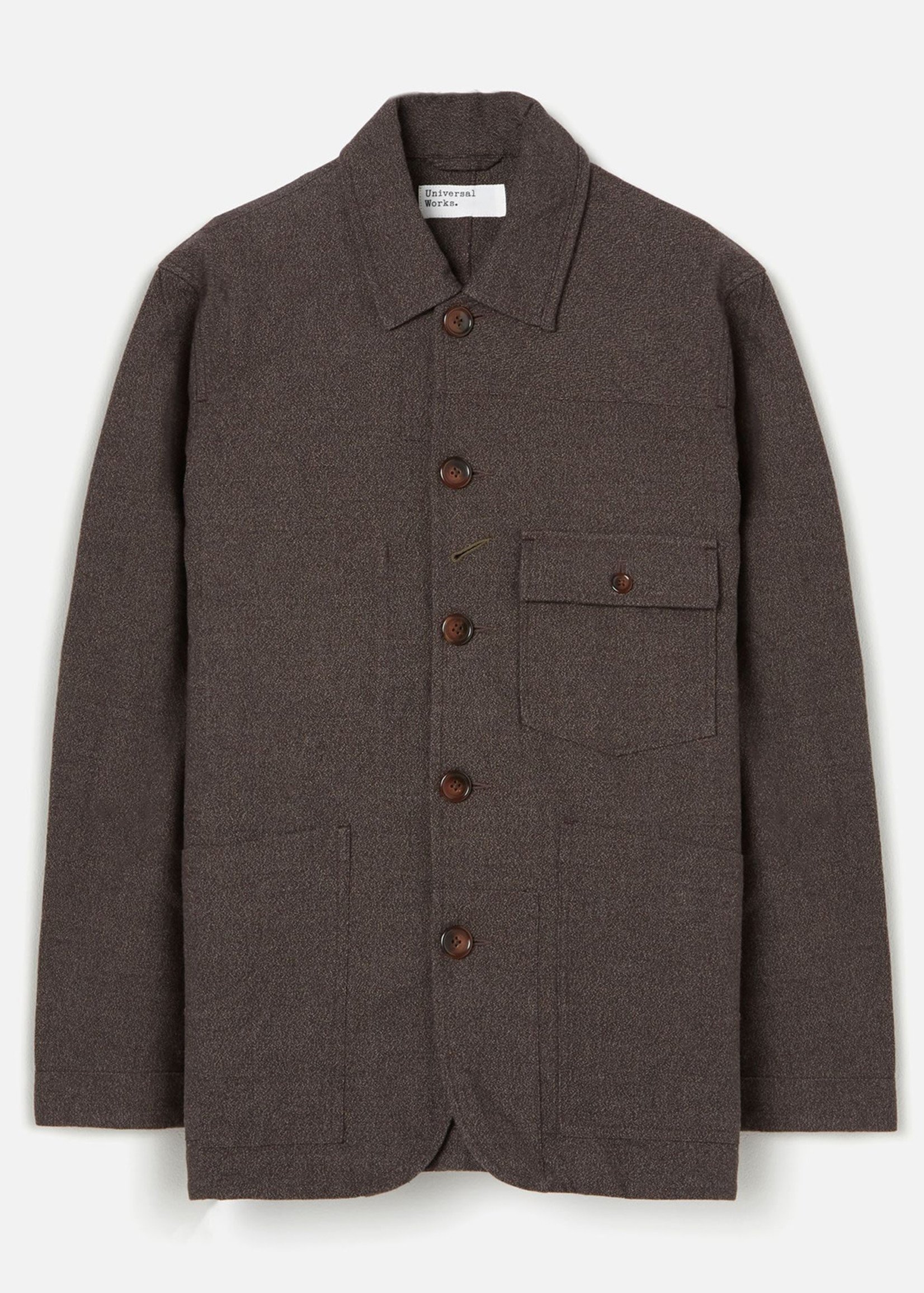 Universal Works Universal Works Patched Mill Bakers Jacket Chocolate Subalpino Cotton