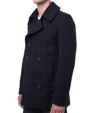 Schott Navy Melton Wool Peacoat (751) - Drinkwater's Cambridge