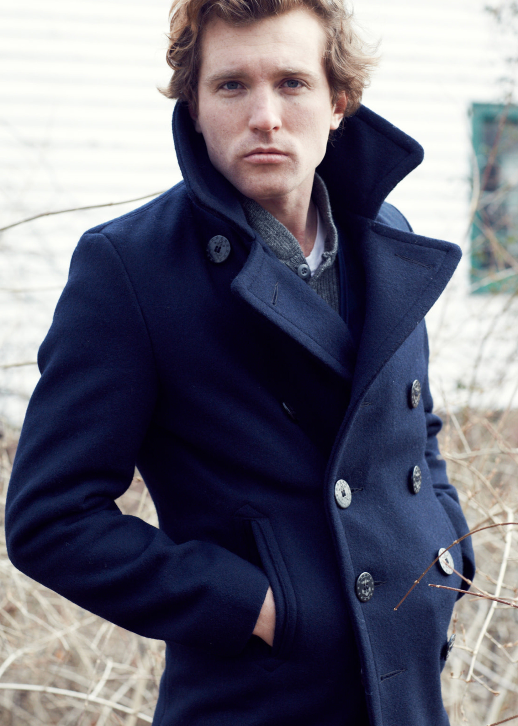 Schott Navy Melton Wool Peacoat