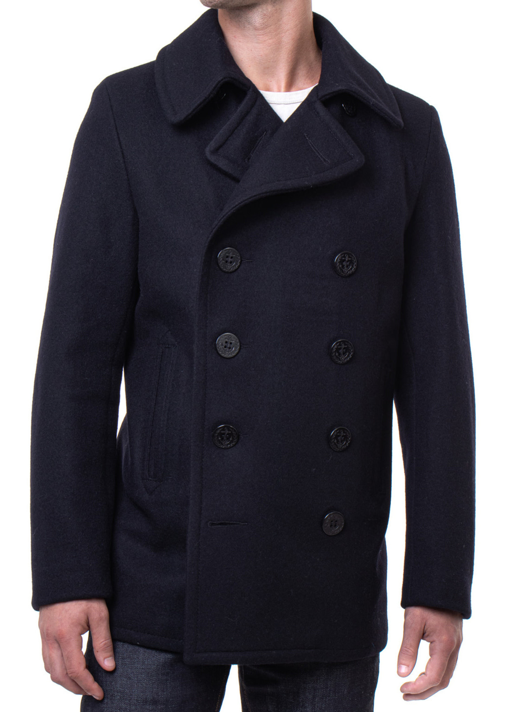 Schott Navy Melton Wool Peacoat