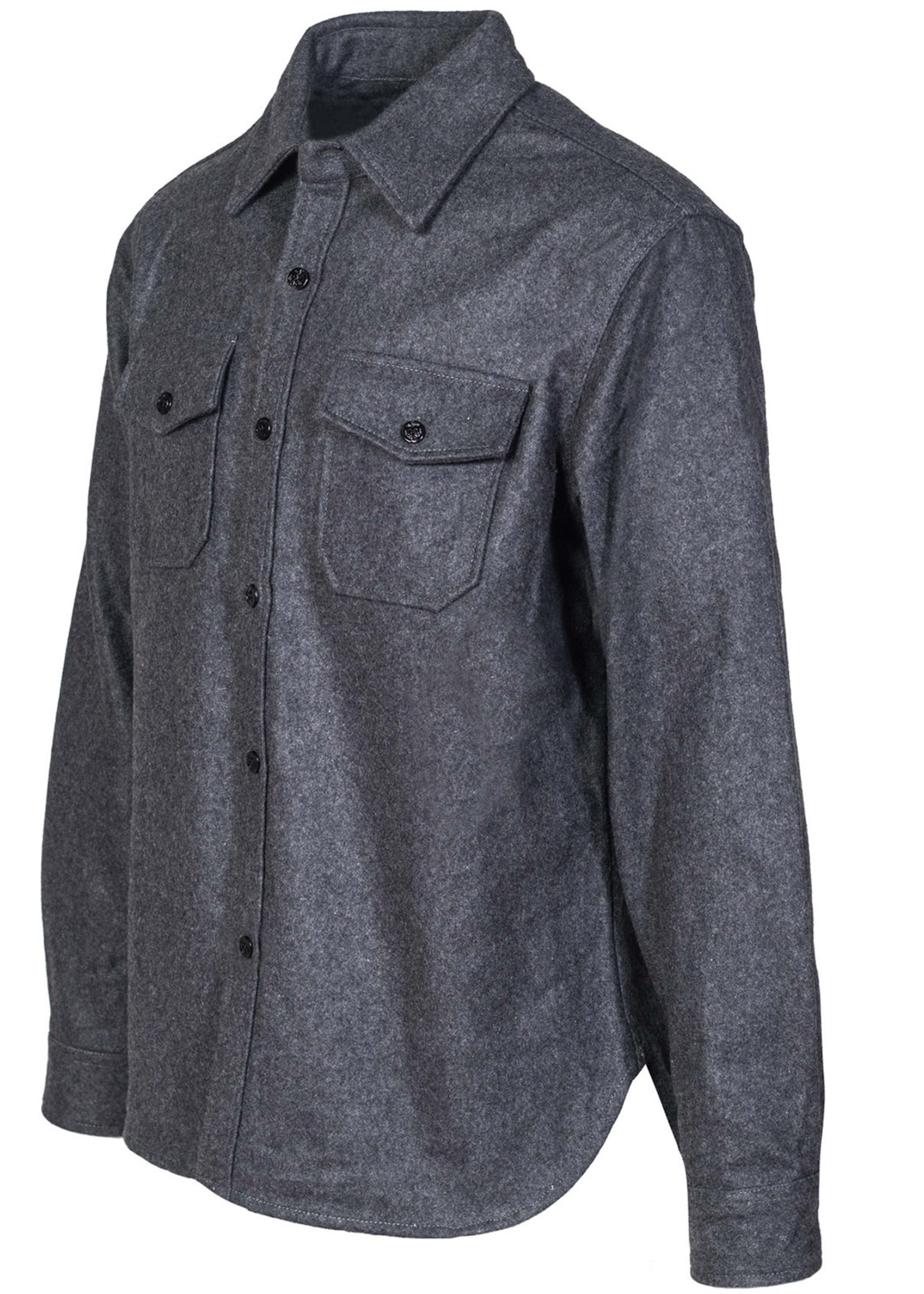 Schott CPO Overshirt Grey Wool Flannel