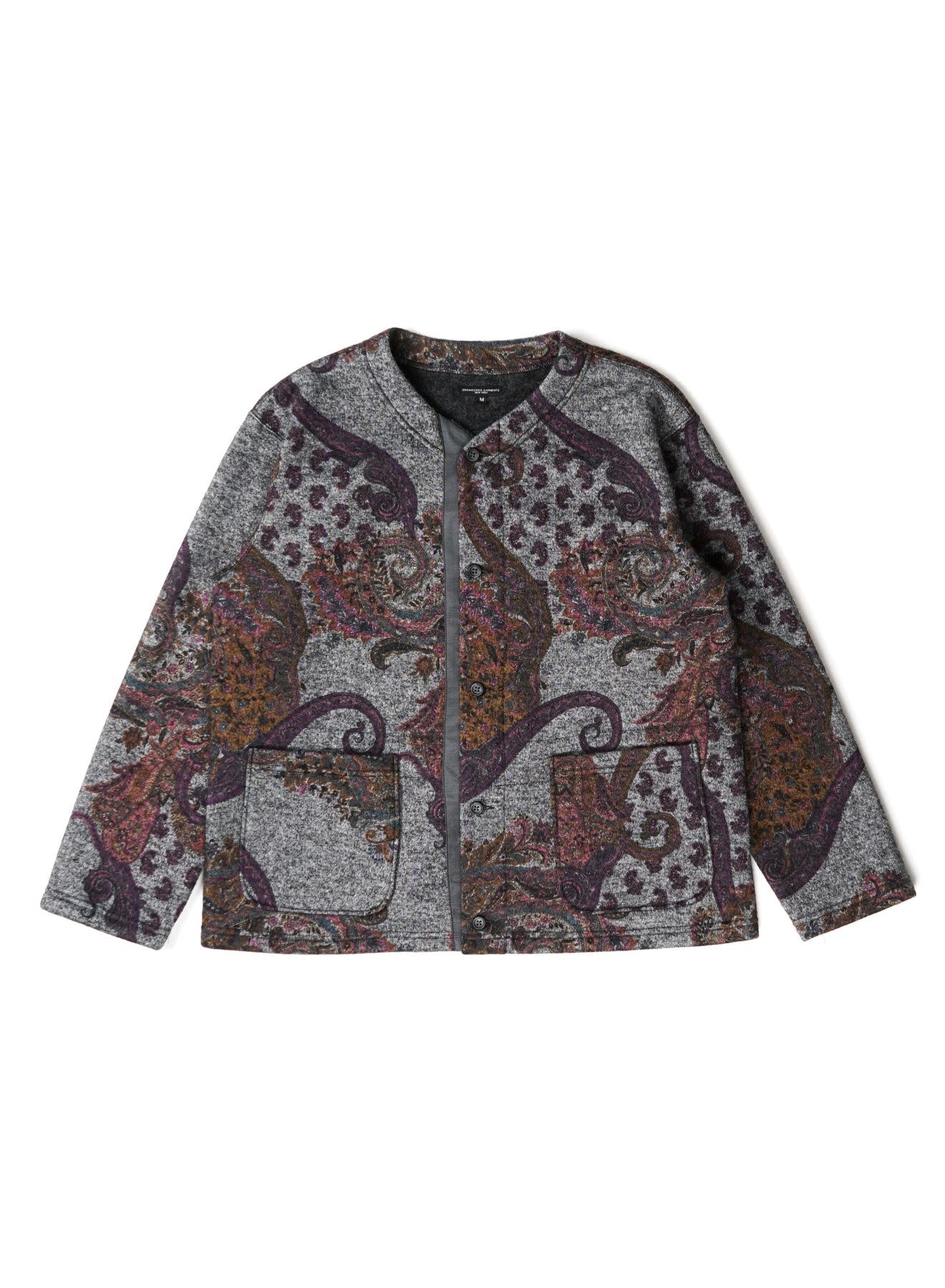 EG Crewneck Cardigan Grey Paisley Poly/Wool (21F1B028