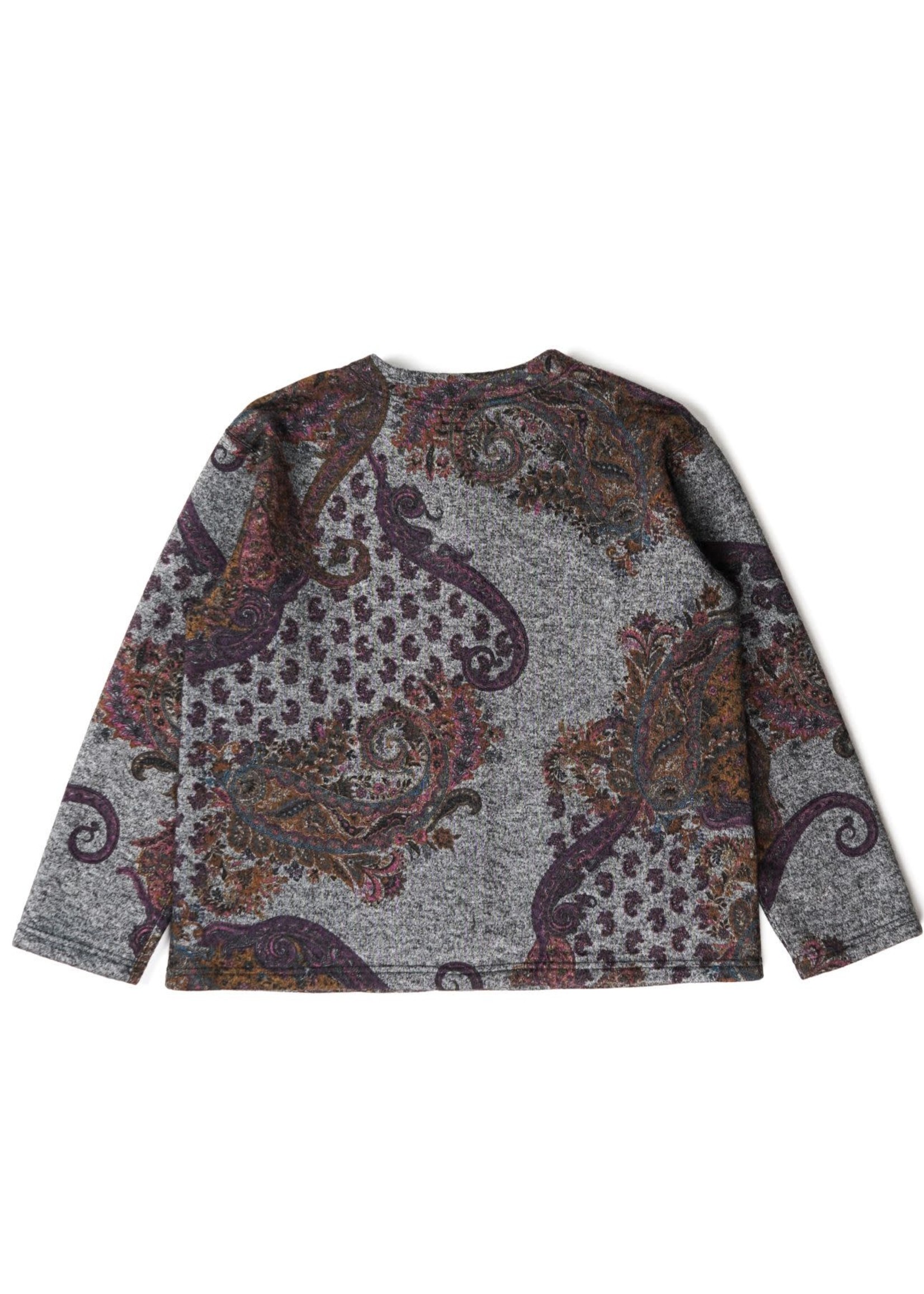 Engineered Garments Engineered Garments Crewneck Cardigan Grey Paisley Poly Wool