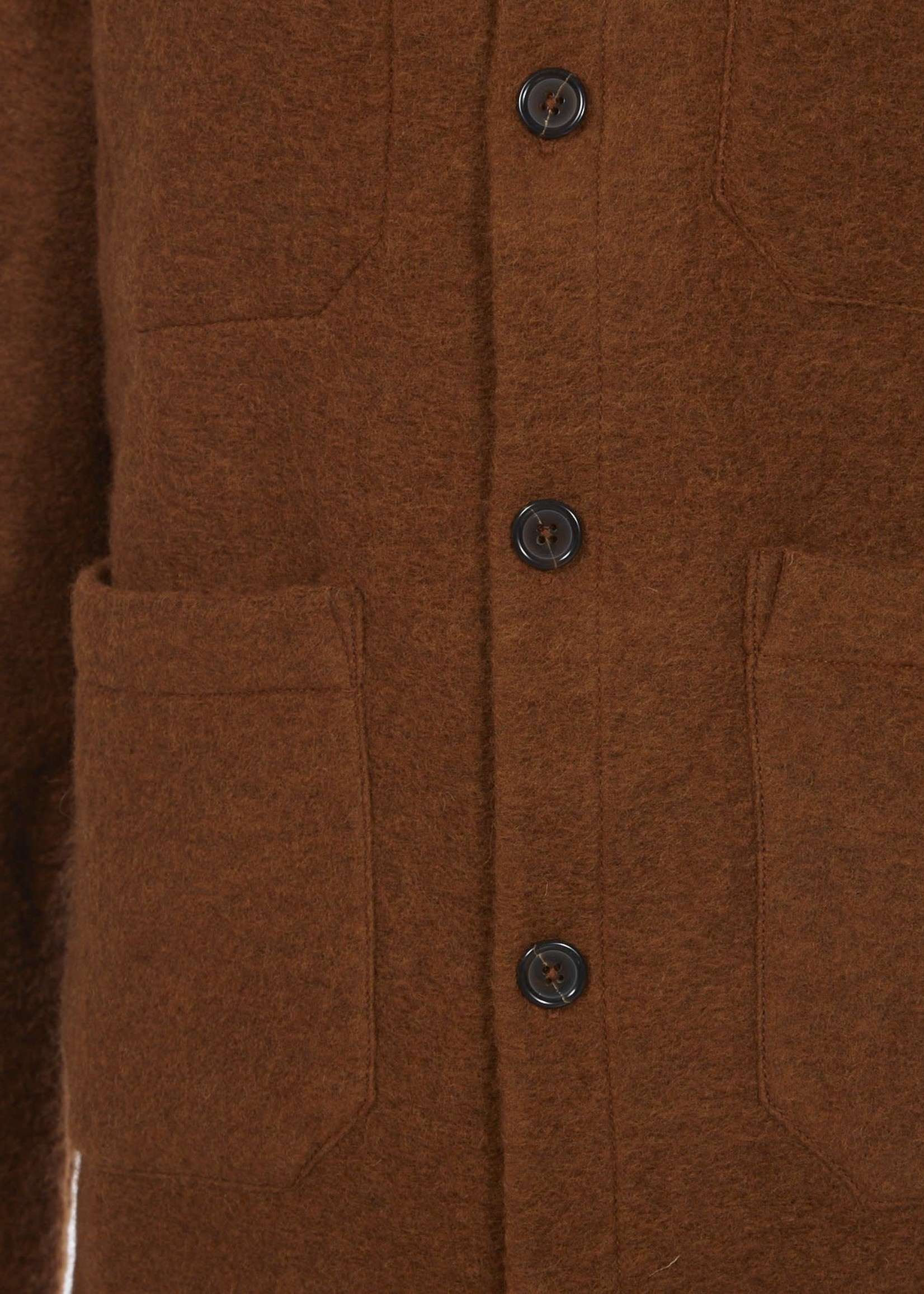 Universal Works Universal Works Fleece Cardigan Rust Wool / Poly