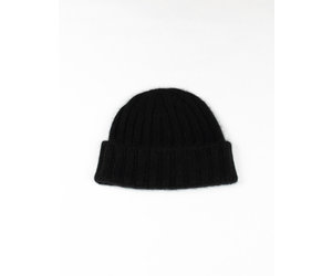 Cableami 2X2 Cashmere Rib Cap Black (025-21AW