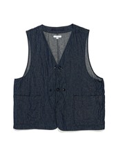 EG Upland Vest Indigo 8oz Denim (22S1C005) - Drinkwater's Cambridge