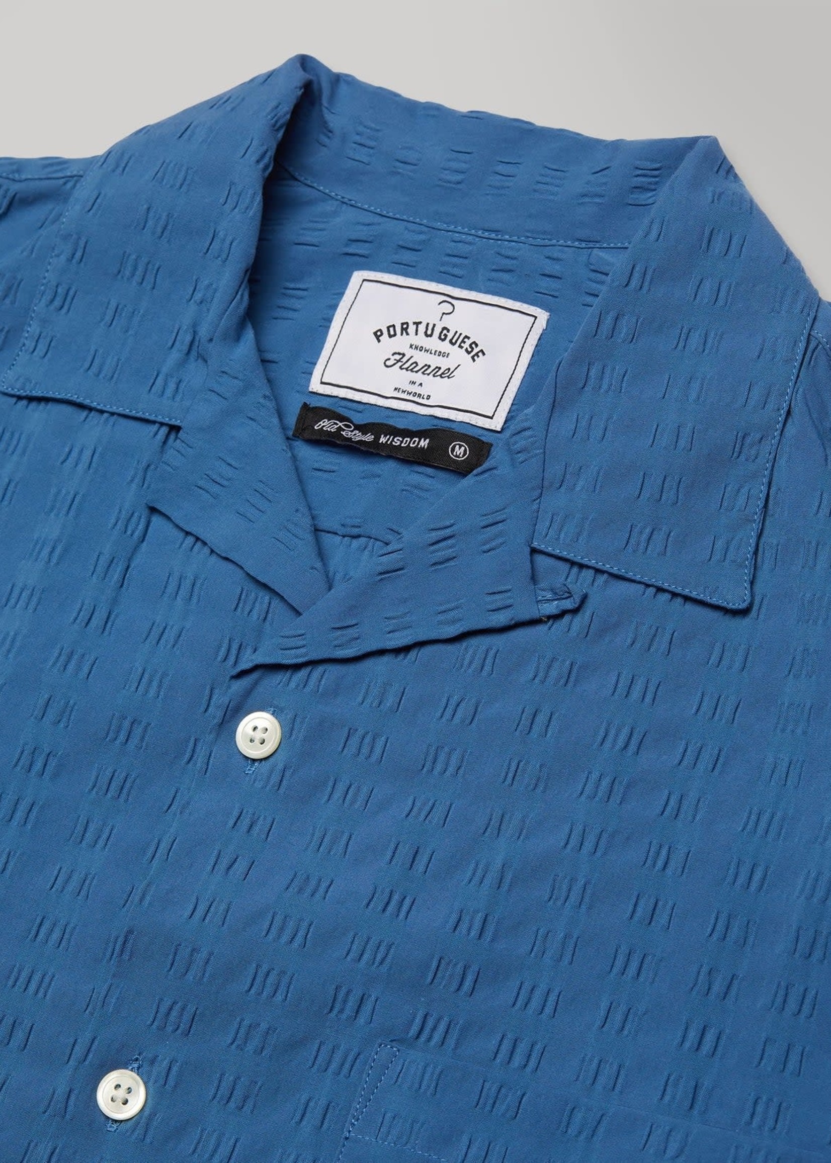 Portuguese Flannel Portuguese Flannel Big Square Blue Seersucker S/S Shirt