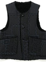 Engineered Garments EG Over Vest Black/Navy CP Geo Jacquard