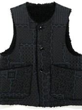 EG Over Vest Black/Navy CP Geo Jacquard (LN122-CB005 EG Over Vest Black/Navy CP Geo Jacquard (LN122-CB005